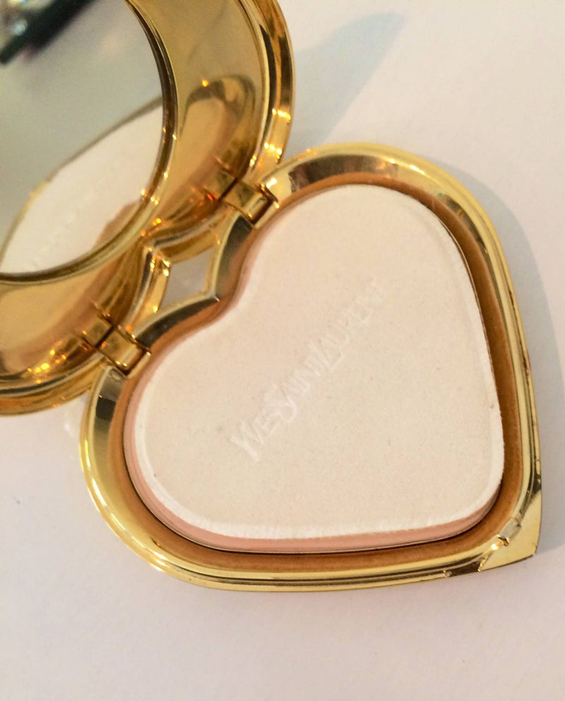 Yves Saint Laurent Dazzling Emerald Green Crystal Jewel Heart Compact YSL