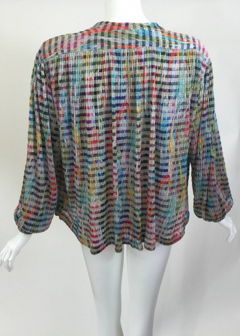 1970s Missoni Metallic Knit Cardigan Top