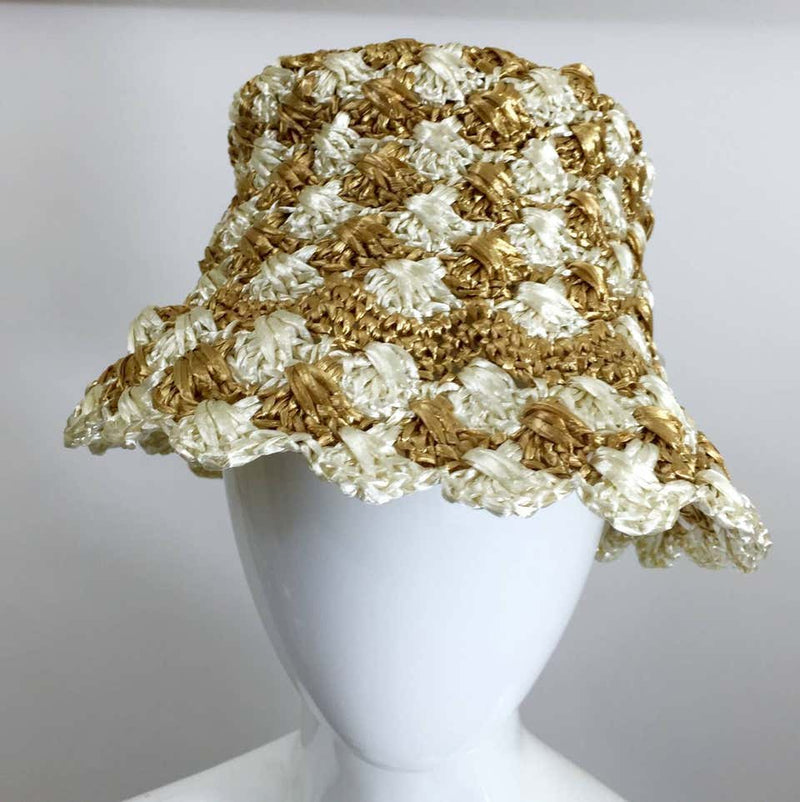 Prada Woven Raffia Bucket Sun Hat