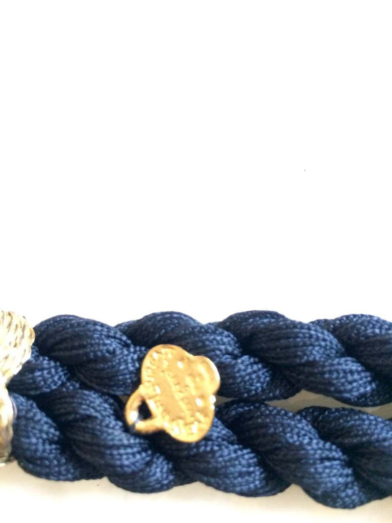 Yves Saint Laurent Black and Gold Rope Tassel Trim Necklace and Belt YSL