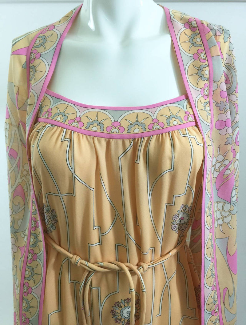 Ethereal 1960's Emilio Pucci Vintage Silk Dress & Jacket Set Vintage w/ Tags