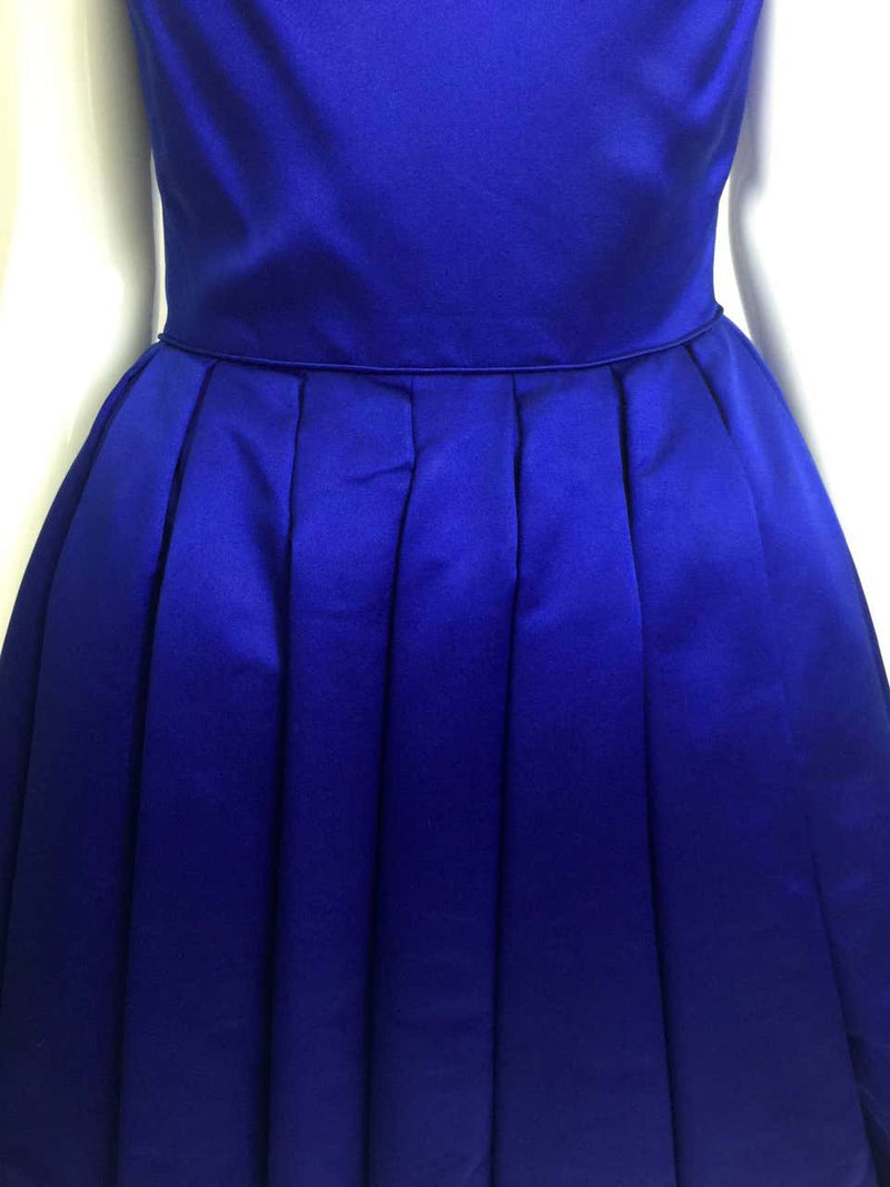 1950's Whitney for Bonwit Teller Royal Blue Silk Satin Full Skirt Party Dress