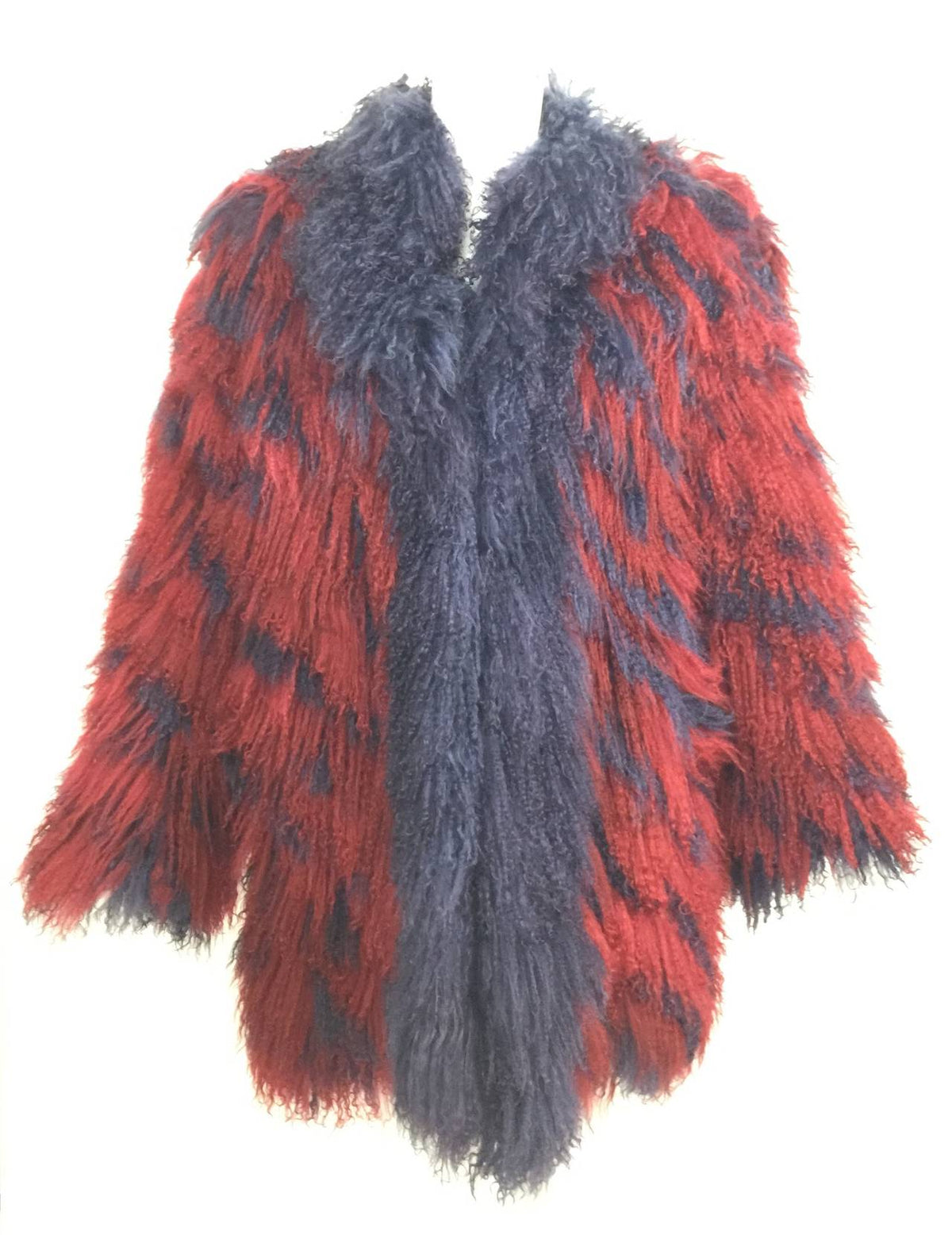 YSL Vintage Yves Saint Laurent Fourrures Mongolian Red