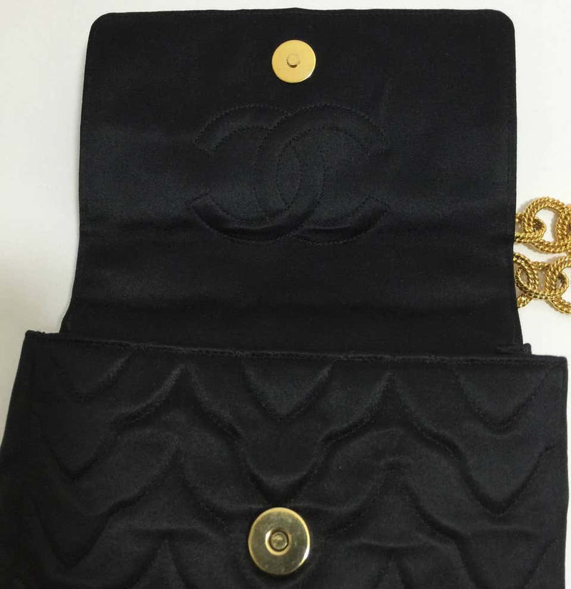 Rare Vintage Chanel Gripoix & Gold Chain Satin Evening Bag / Purse