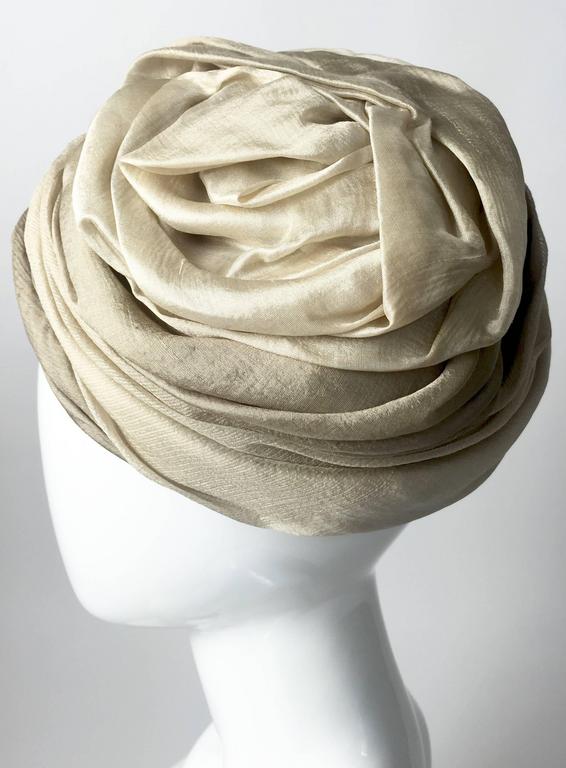 1950s Christian Dior Ombre Silk Turban Hat