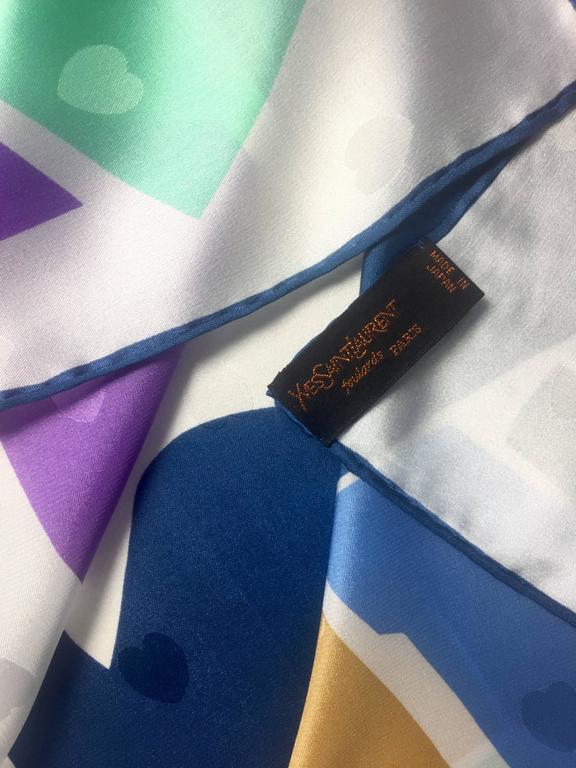 Vintage Yves Saint Laurent LOVE print silk scarf 1985 YSL