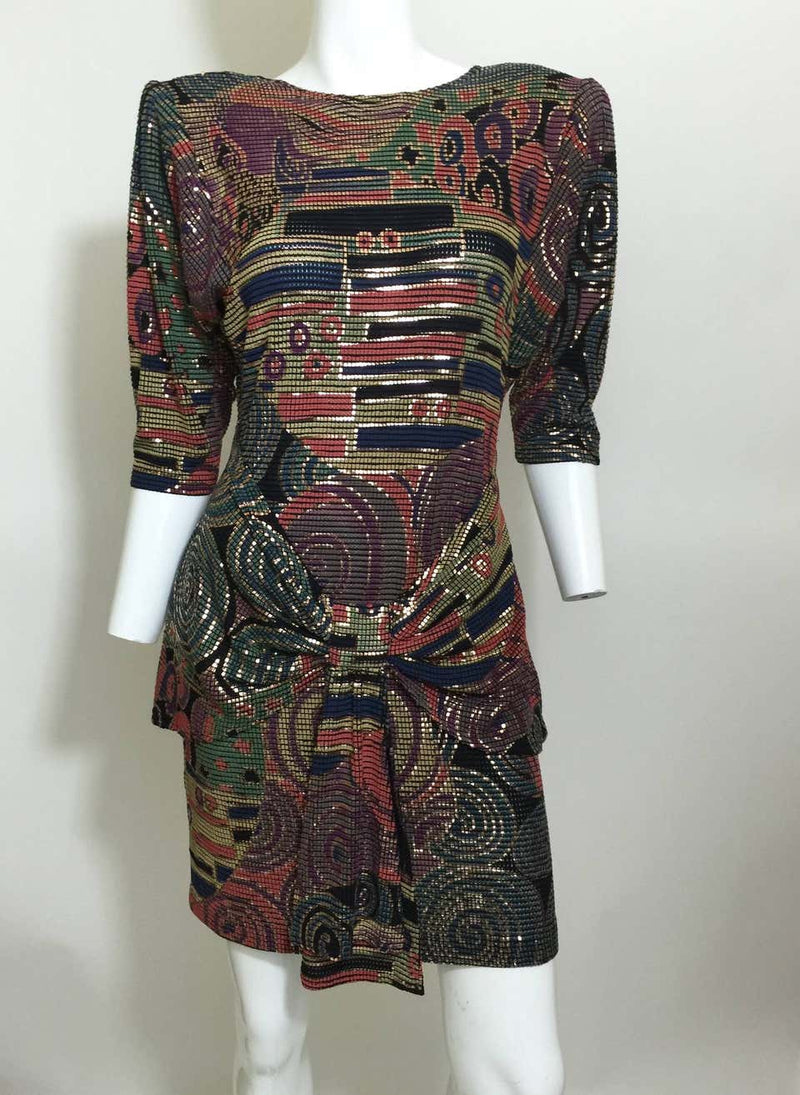 Incredible Janine Hand Painted Dress 1980s