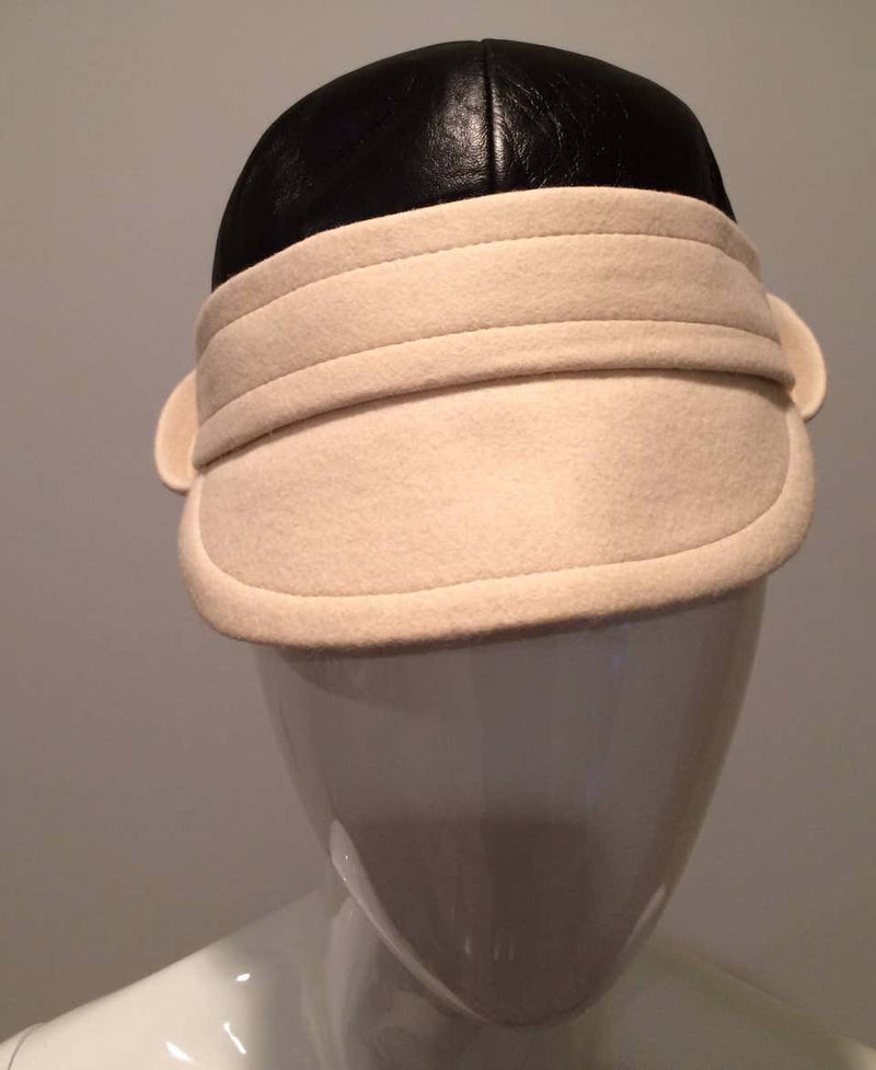 YSL Vintage Leather and Felt Hat with tags