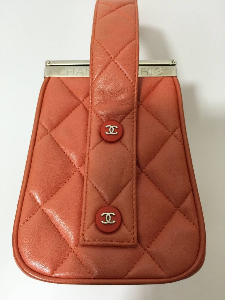 Chanel Lambskin Quilted Box Bag Orange, 1990s