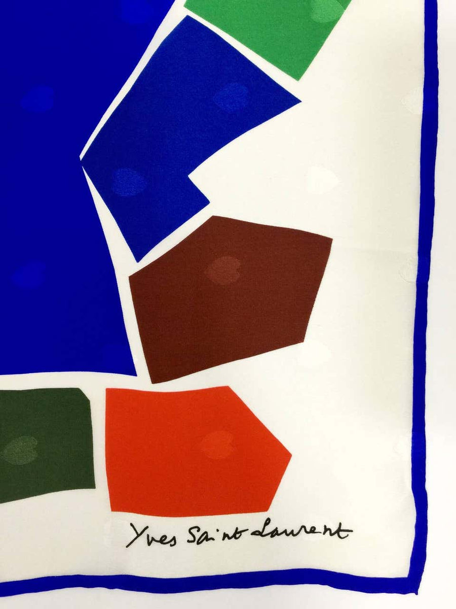 Vintage Yves Saint Laurent LOVE print silk scarf 1985 YSL – Basha Gold