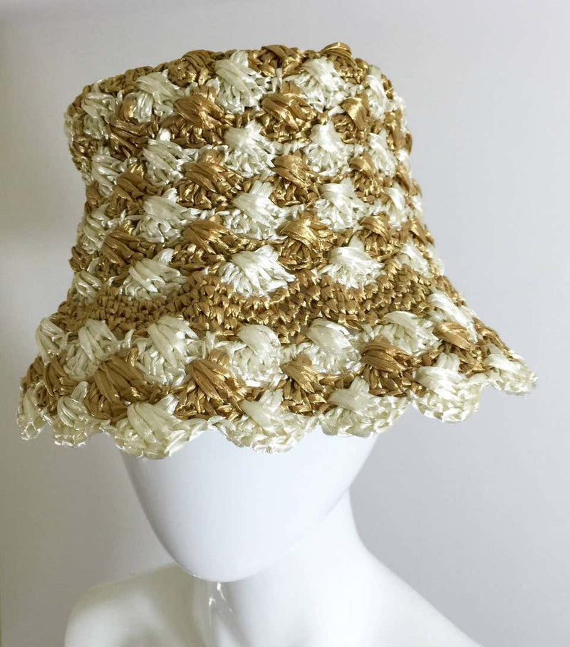 Prada Woven Raffia Bucket Sun Hat