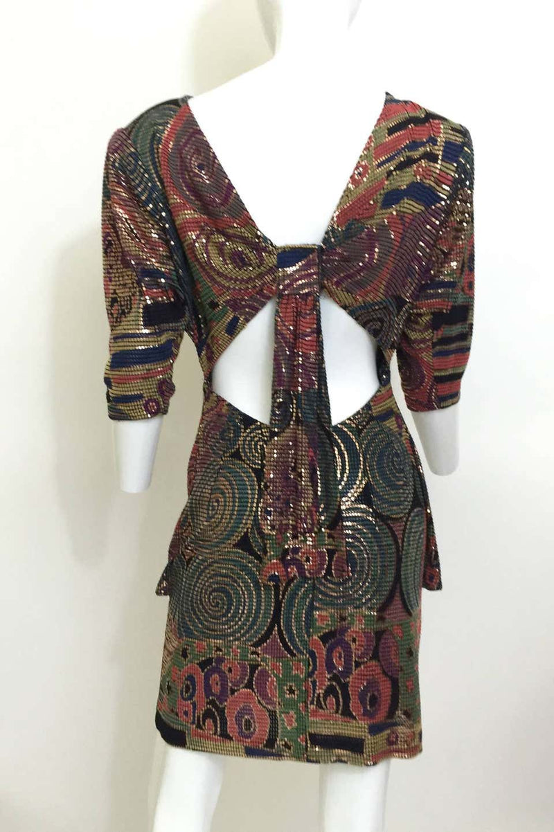 Incredible Janine Hand Painted Dress 1980s