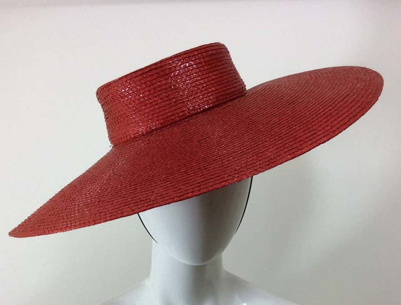 Vintage Givenchy Boutique Glossy Straw Red Hat