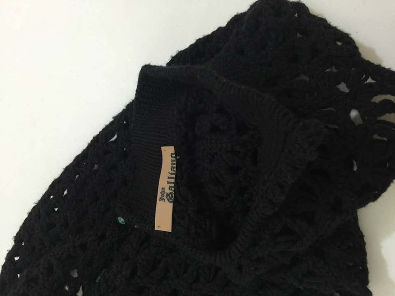 John Galliano Sleeveless Black High Neck Cheongasm Top