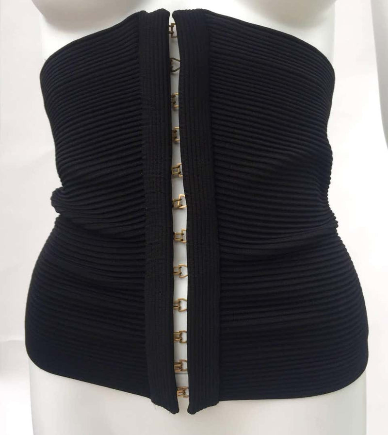 Gucci Extra Wide Dramatic Black Bandage Corset Belt