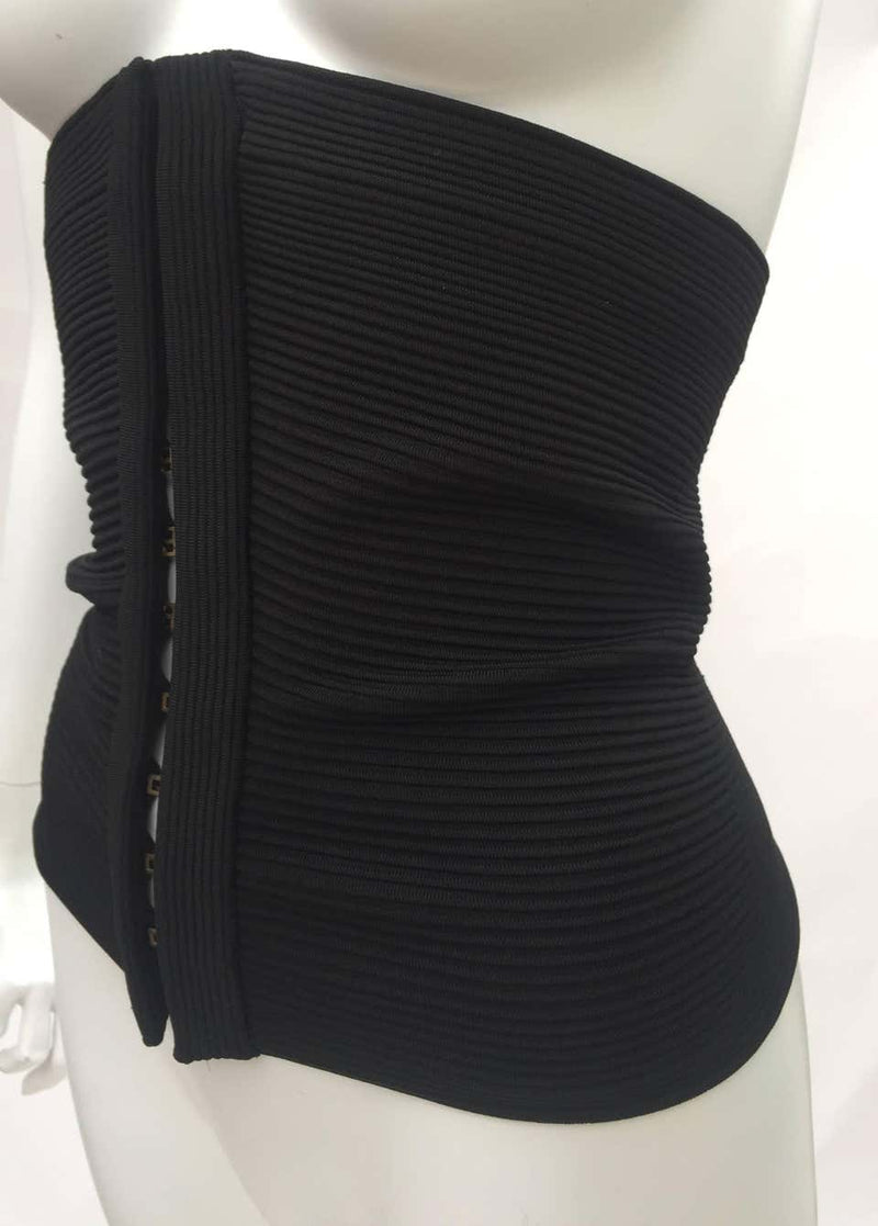 Gucci Extra Wide Dramatic Black Bandage Corset Belt