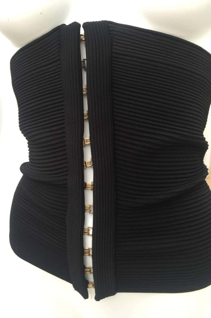 Gucci Extra Wide Dramatic Black Bandage Corset Belt