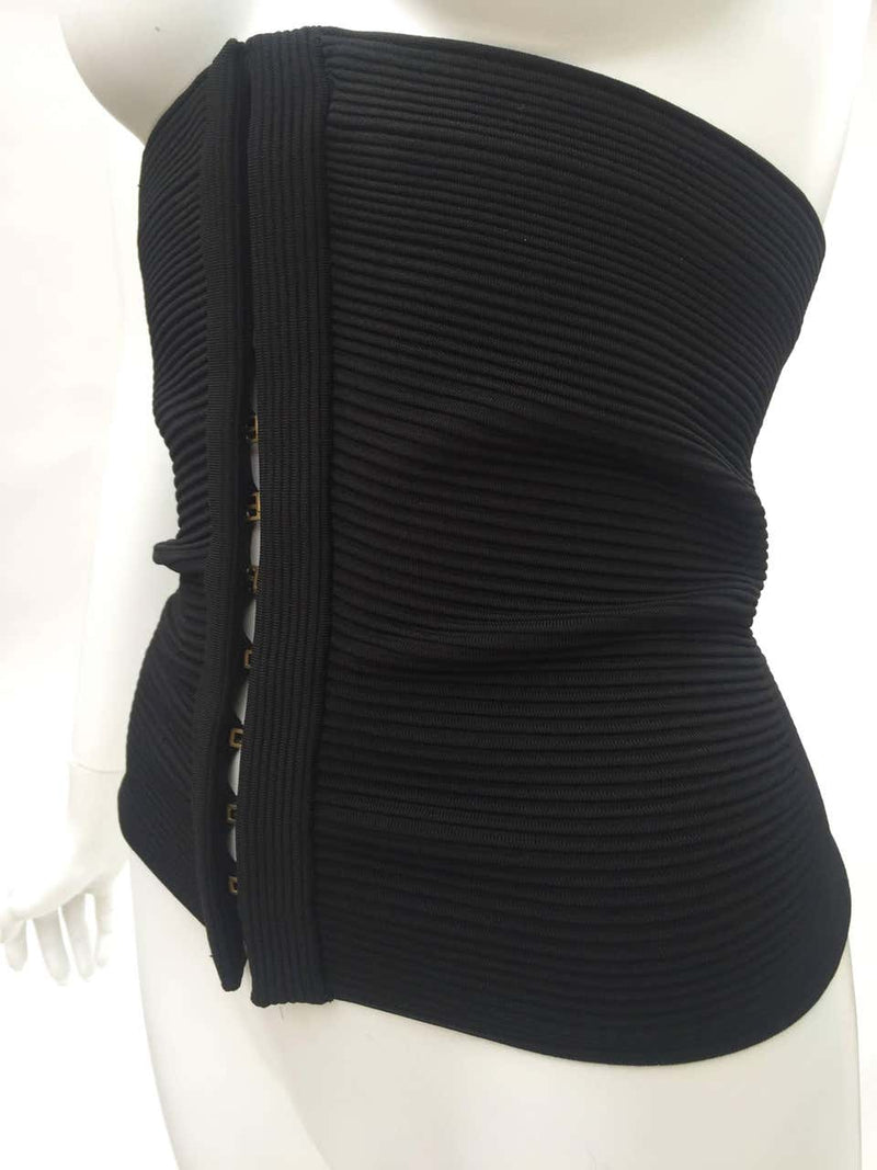 Gucci Extra Wide Dramatic Black Bandage Corset Belt
