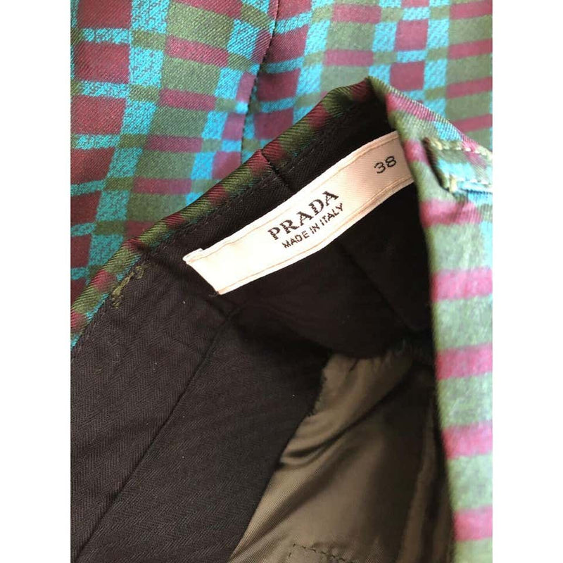 Prada Fairy Collection Green Purple Printed Flared Runway Pants, 2008