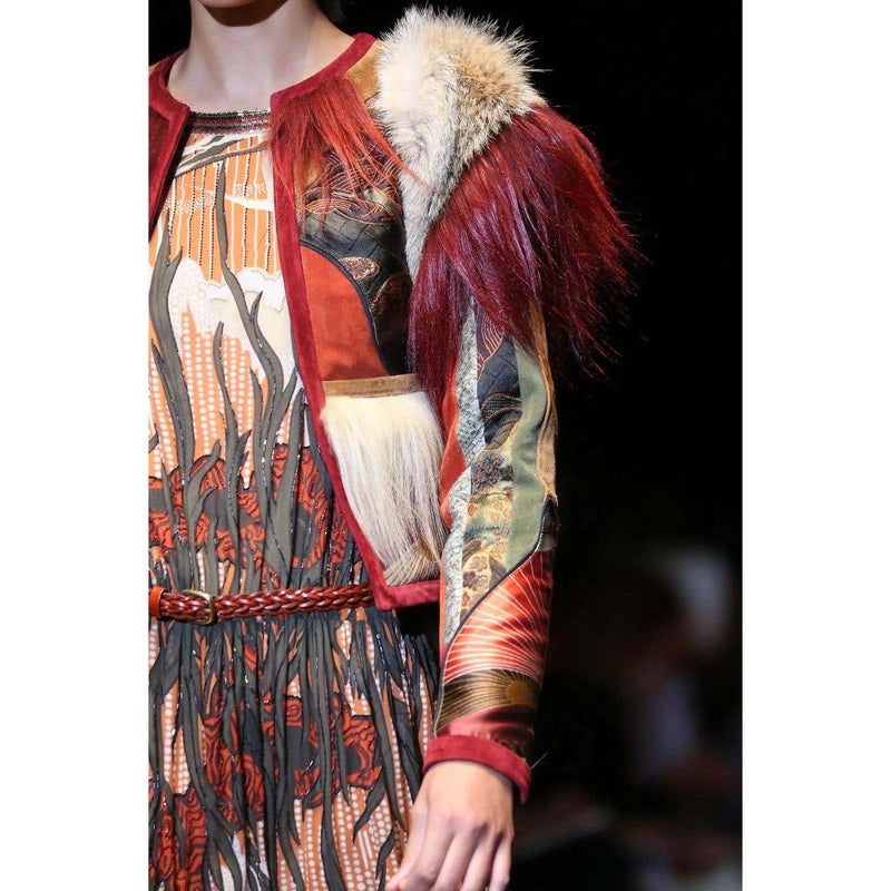 Gucci Tiger Embroidered Suede & Fur Jacket, 2015