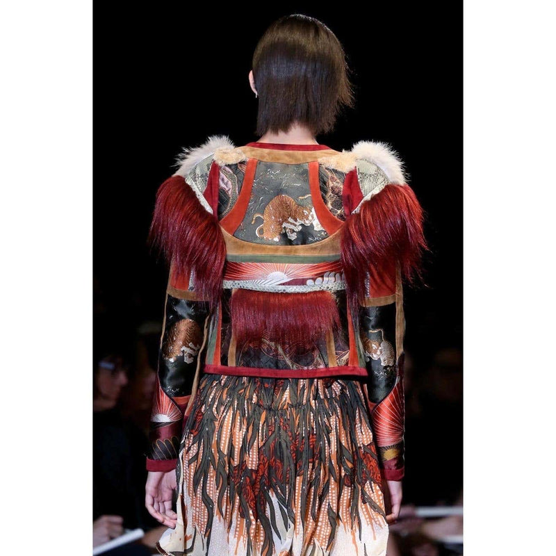 Gucci Tiger Embroidered Suede & Fur Jacket, 2015