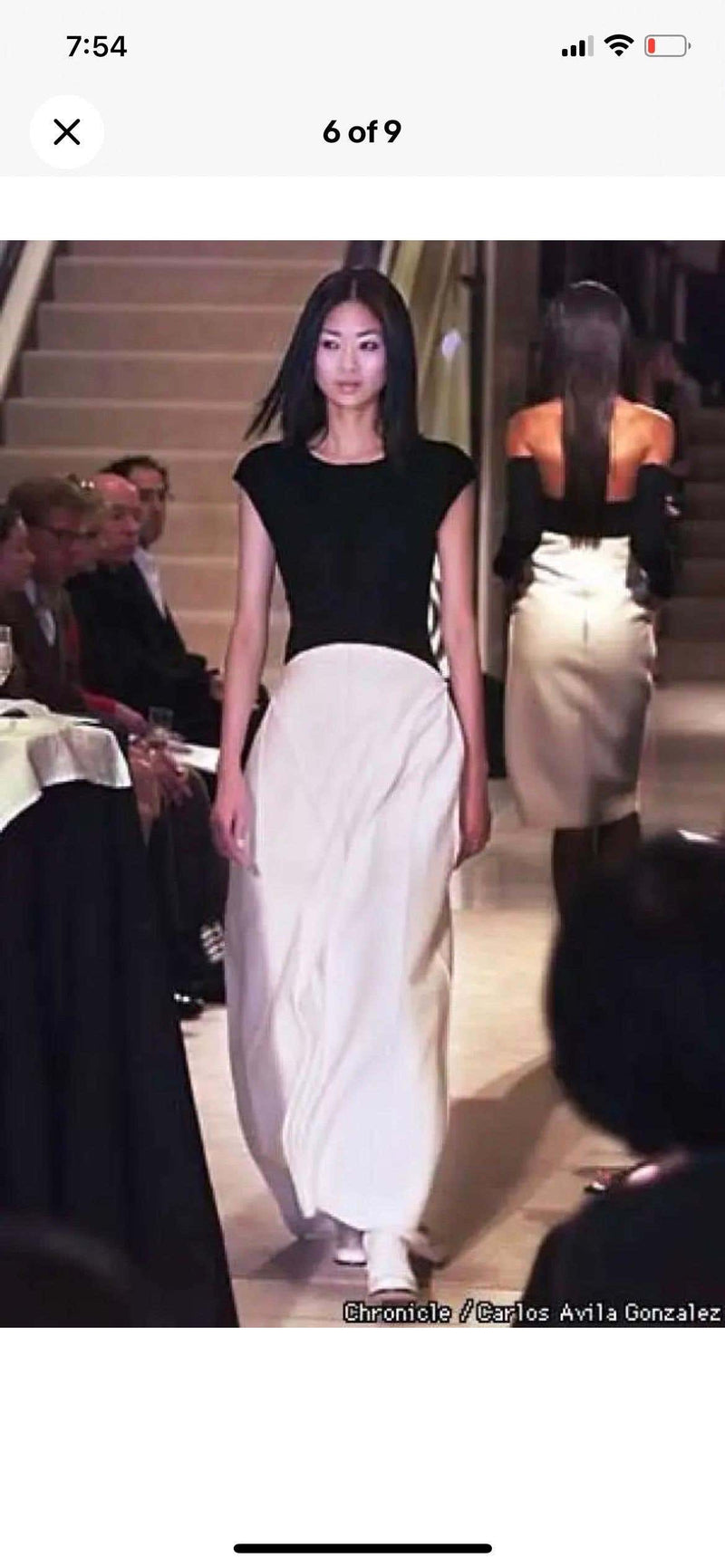 Chanel Karl Lagerfeld Fall 1999 Black & White Sculptural Sunburst Gown