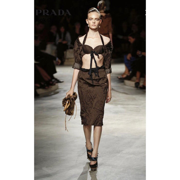 Prada Red Silk Bolero Bra Top, 2009