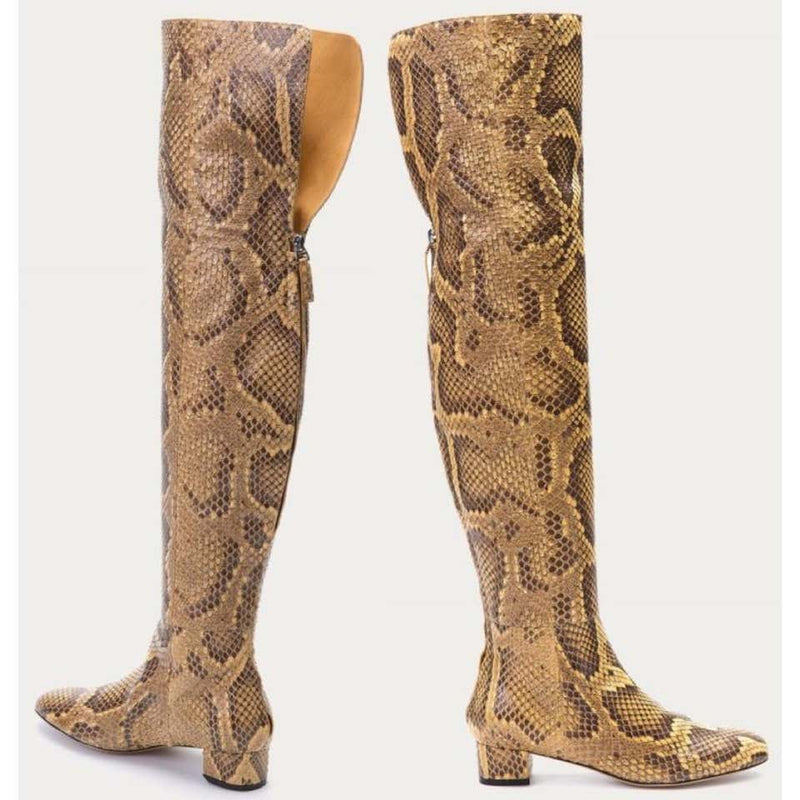 Bally Ochre Python Over The Knee Boots, 2015