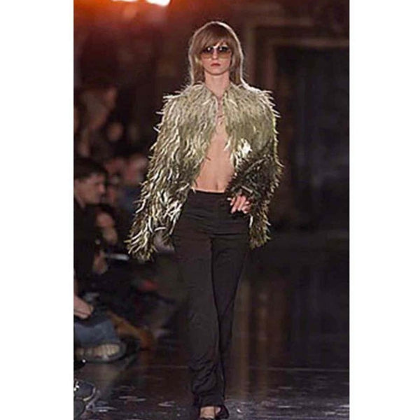 Chloé Stella McCartney Metallic Ombré Plastic Vegan Feather Coat Runway F/W 2000
