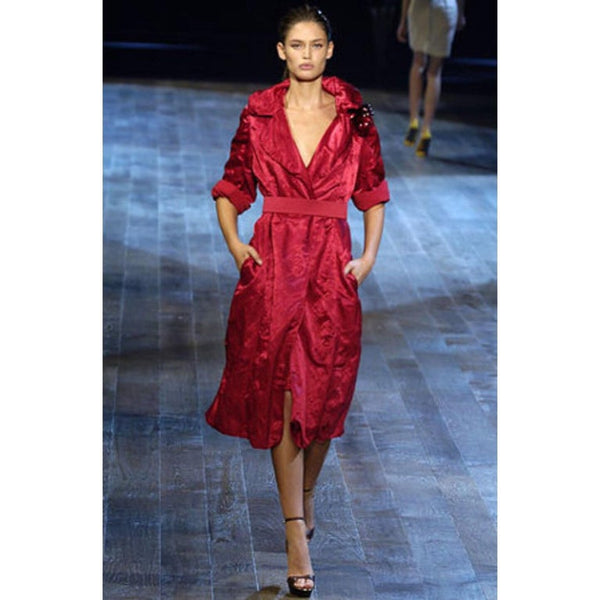 Lanvin Alber Elbaz Red Evening Coat Runway, 2006