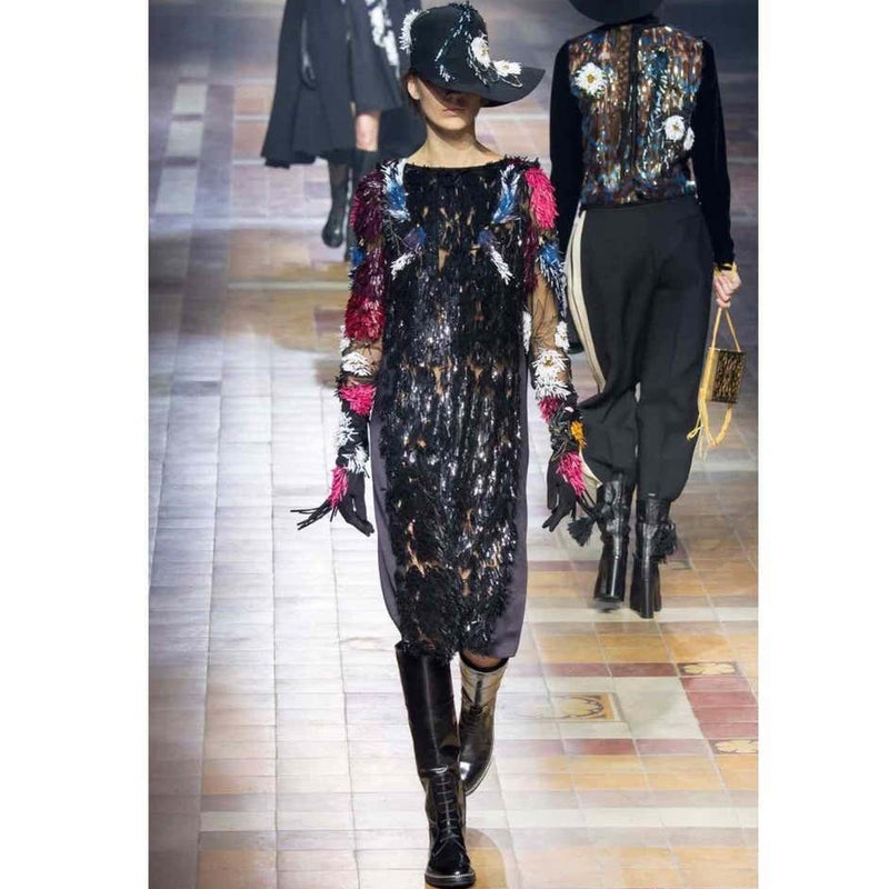 Lanvin Alber Elbaz Embellished Black Felt Hat, 2015
