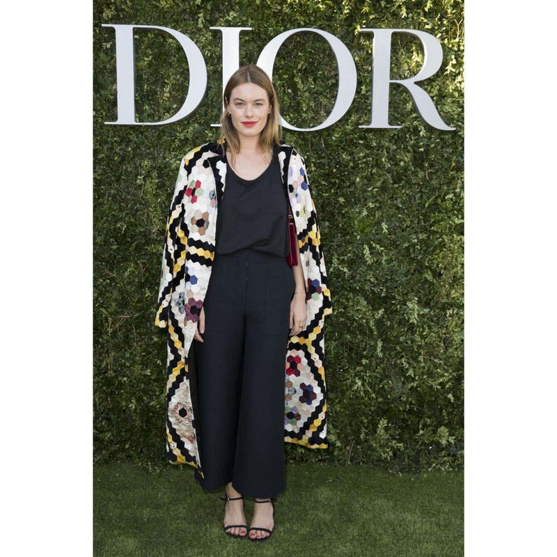 Christian Dior Multi Color Silk Velvet Patchwork Coat 2017