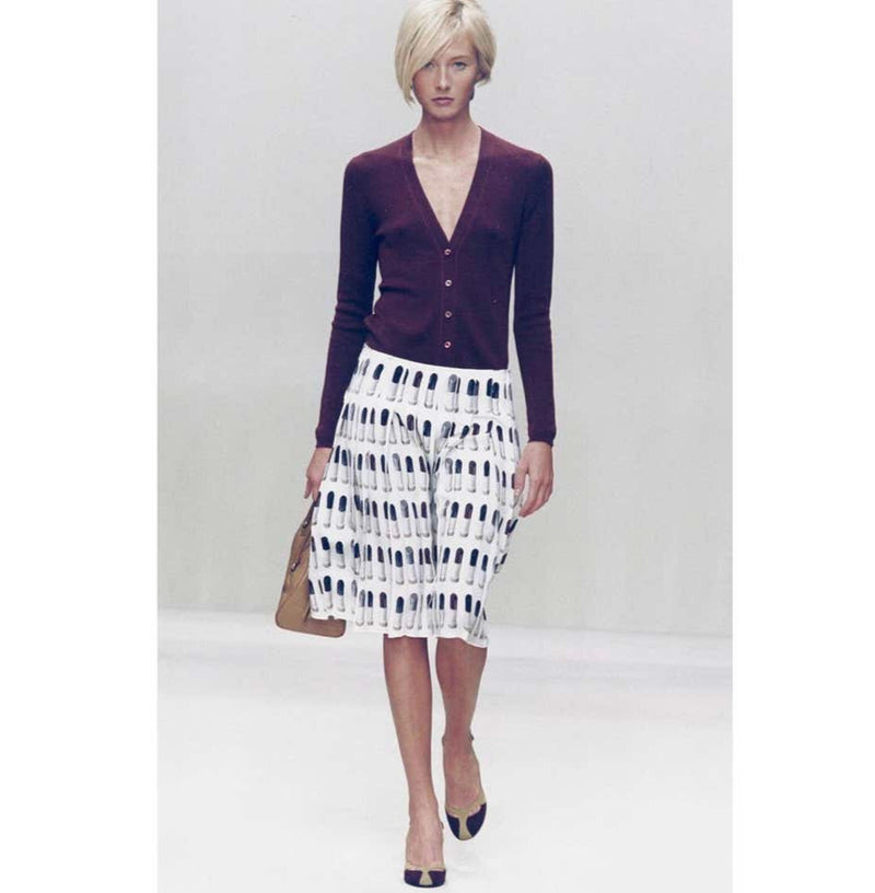 Prada Runway Lipstick Print Skirt Rare & Collectable Spring 2000