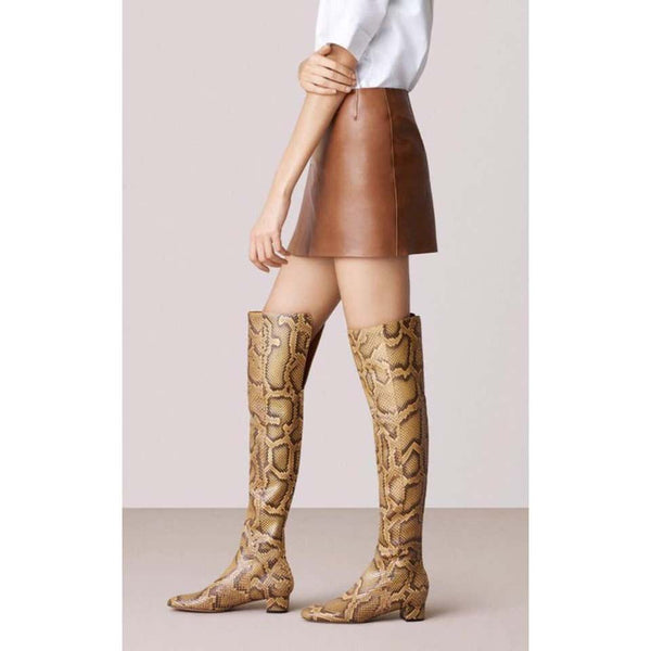 Bally Ochre Python Over The Knee Boots, 2015