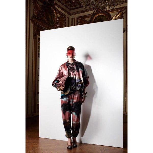 Lanvin Multicolored Silk Palm Tree Single Shoulder Top, Resort 2016