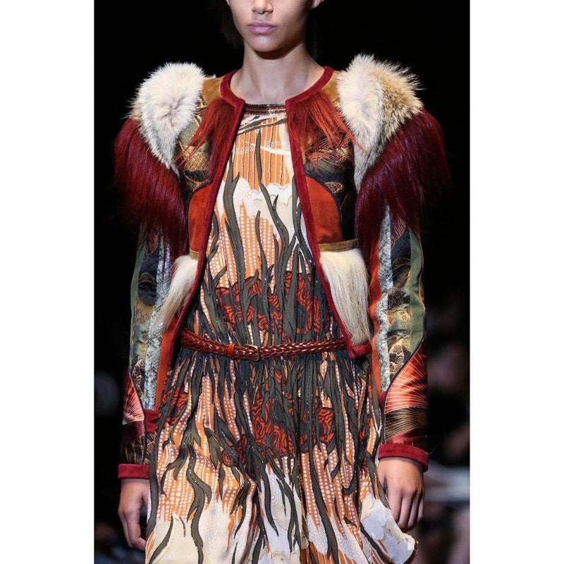 Gucci Tiger Embroidered Suede & Fur Jacket, 2015