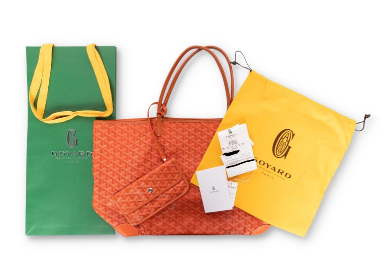 Goyard Orange St Louis GM Chevron Tote Bag Basha Gold