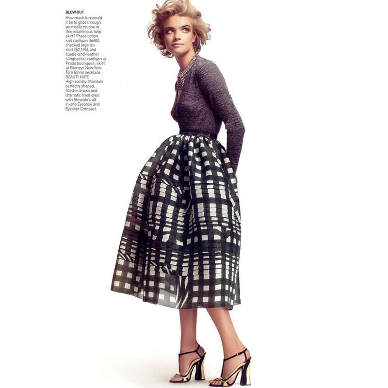Prada Fairy Green White Print Silk Organza Skirt Runway, 2008