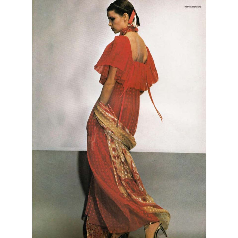 Christian Dior Red Maxi Dress & Shawl Documented 1970s