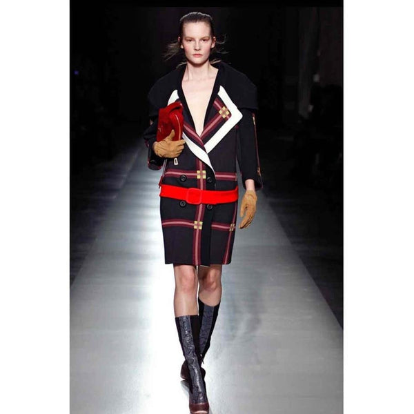 Prada F/W 2011 Wool Coat w/ Red Belt Runway