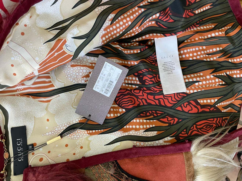 Gucci Tiger Embroidered Suede & Fur Jacket, 2015