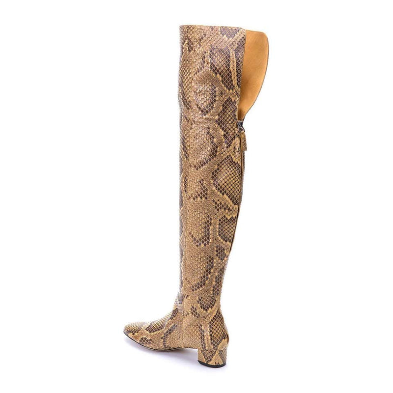 Bally Ochre Python Over The Knee Boots, 2015