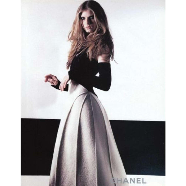 Chanel Karl Lagerfeld Fall 1999 Black & White Sculptural Sunburst Gown