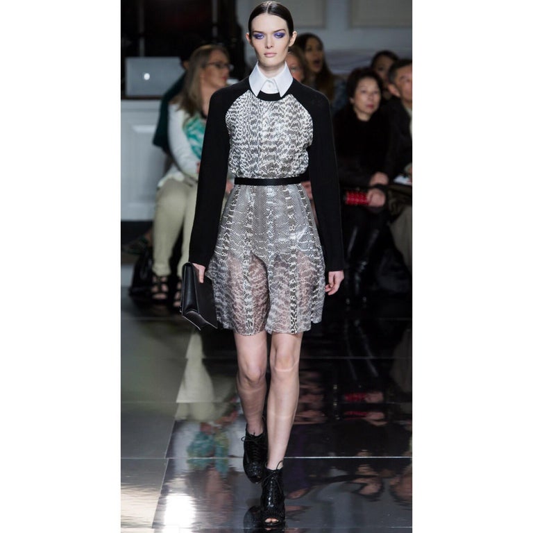 Jason Wu Black Wool Snakeskin Crew Neck Sweater, 2013