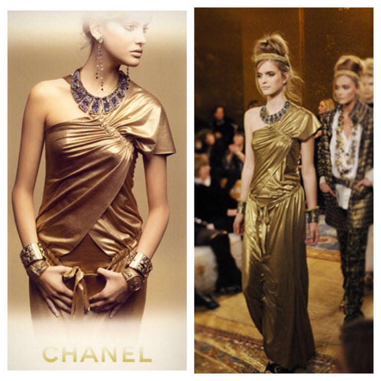 Chanel Paris-Byzance Gold Silk Godess Maxi Dress, 2011
