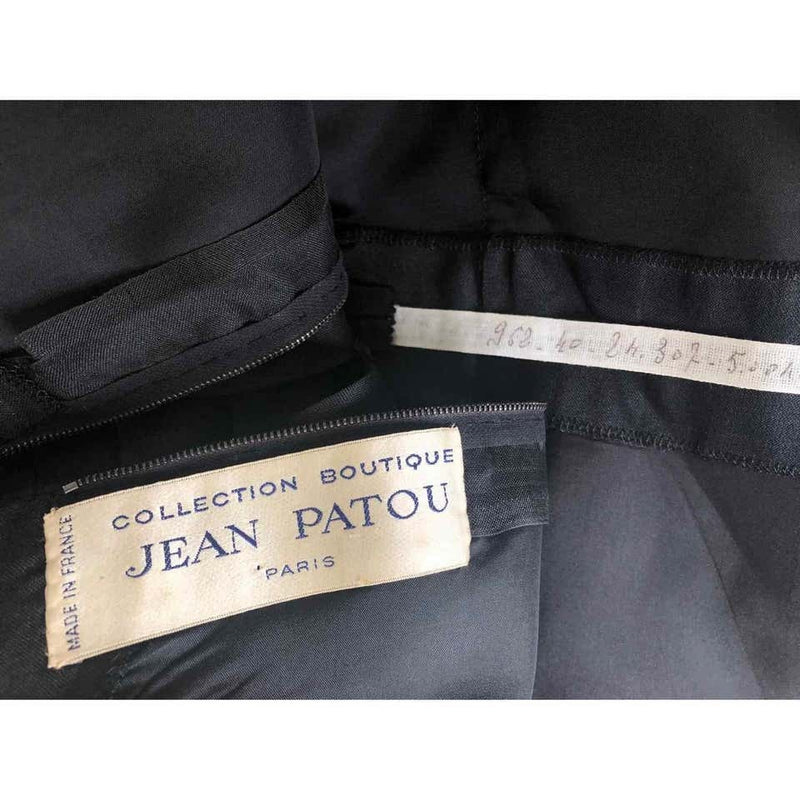 Jean Patou Black Organza Ruffle & Flounce Cocktail Dress, 1980s