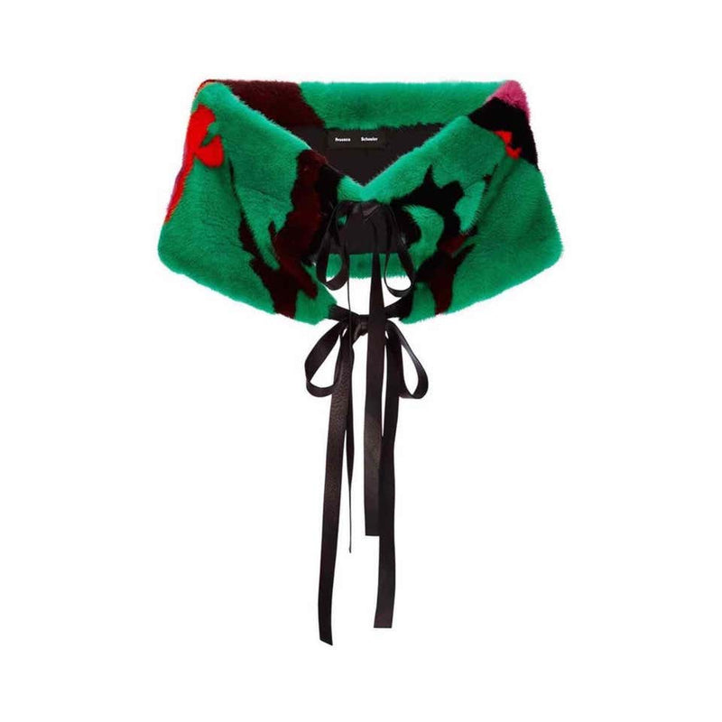 Proenza Schouler Colorful Mink Fur Leather Shrug, 2016