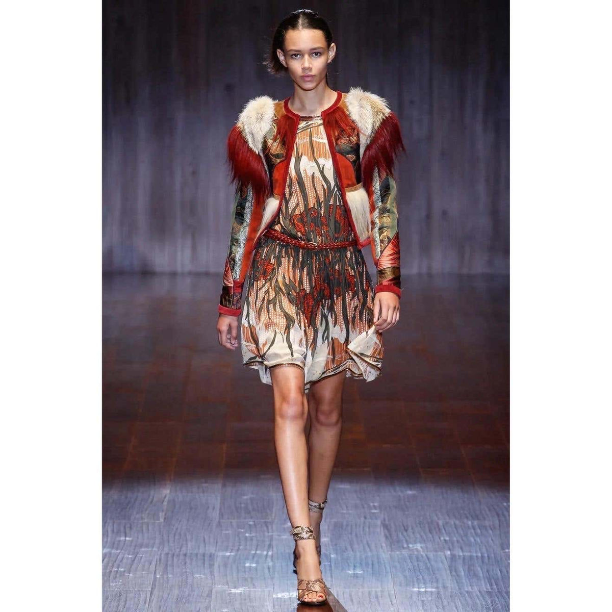 Gucci Tiger Embroidered Suede & Fur Jacket, 2015 – Basha Gold
