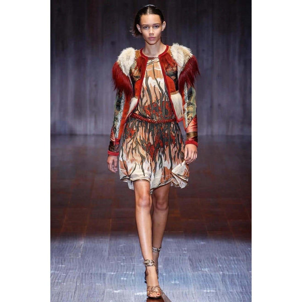 Gucci Tiger Embroidered Suede & Fur Jacket, 2015