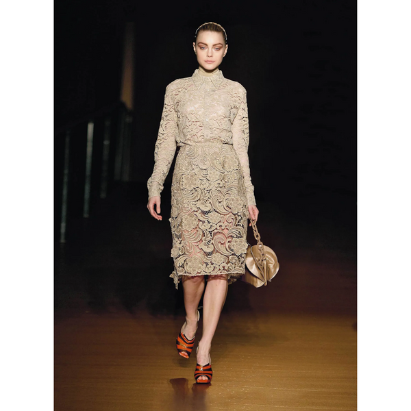 Prada Tan Lace Skirt Fall 2008 Runway